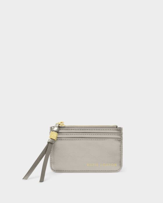 Coin & Card Holder: Soft Vegan Leather GIFT BOXED - Pewter - Katie Loxton
