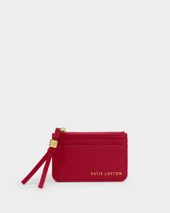 Coin & Card Holder: Soft Vegan Leather GIFT BOXED - Red - Katie Loxton