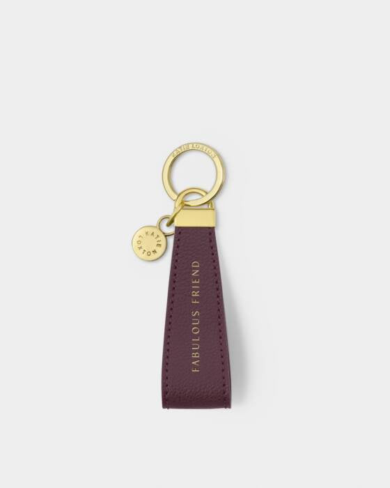 Keyring: Soft Vegan Leather FABULOUS FRIEND- Cherry - Katie Loxton