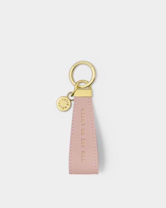 Keyring: Soft Vegan Leather YOU ARE SO LOVED - Pastel Pink - Katie Loxton