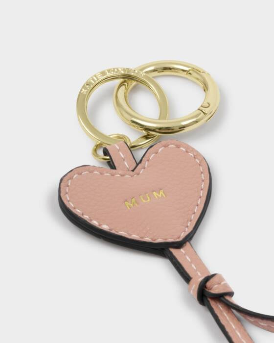 Keyring: Heart Bag Charm Soft Vegan Leather MUM - Blush Taupe - Katie Loxton