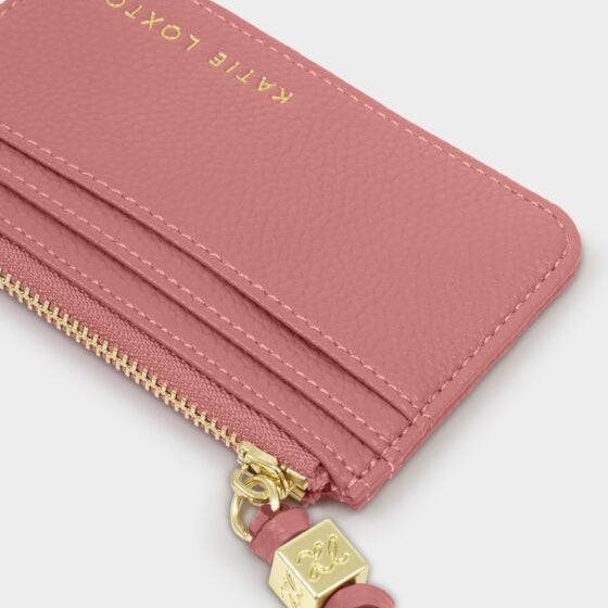 Coin & Card Holder: Soft Vegan Leather With Love - GIFT BOXED - Raspberry Pink  - Katie Loxton