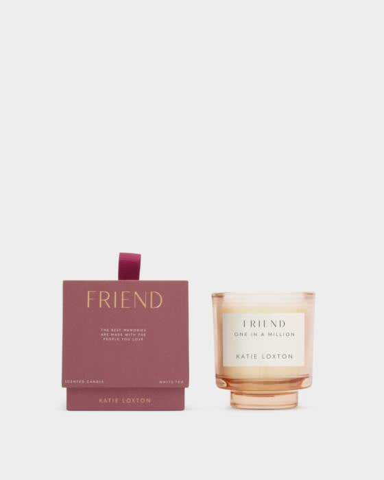 Candle: Scented Coloured Glass FRIEND ONE IN A MILLION - English Pear & White Tea - Katie Loxton