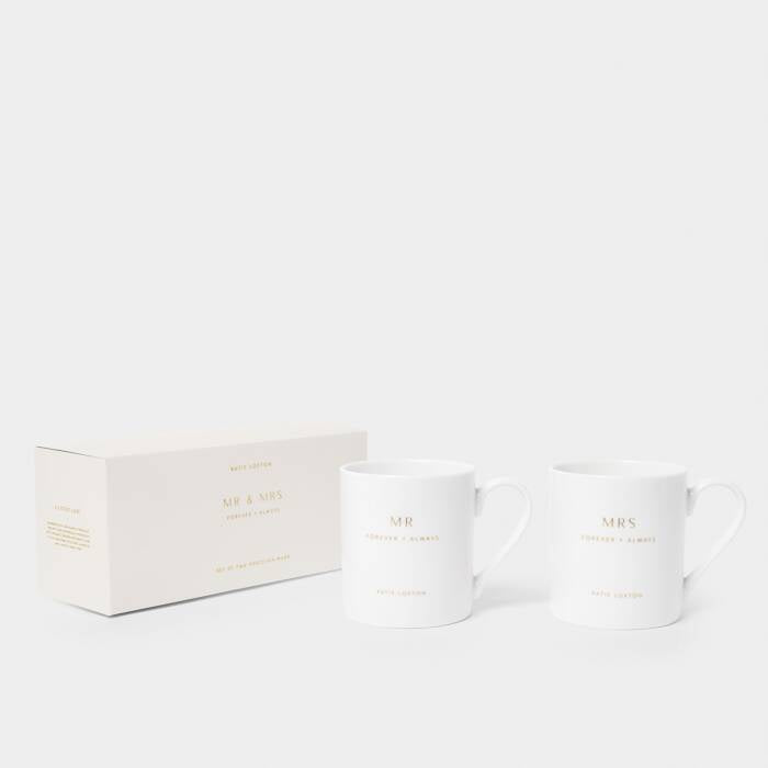 Mug Set: MR & MRS Boxed - Off White and Black - Katie Loxton