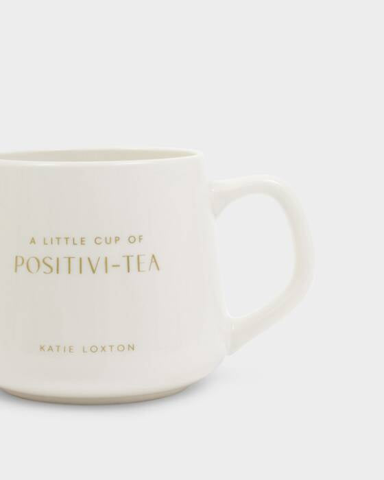 Mug: Porcelain Little Cup Of Positivity- WHITE - Katie Loxton