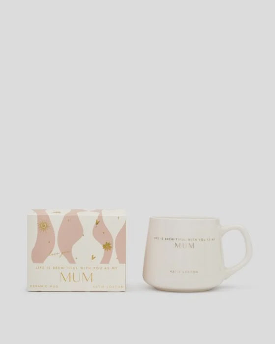 Mug: Porcelain LIFE IS BREW-TIFUL WITH YOU AS MY MUM - WHITE - Katie Loxton