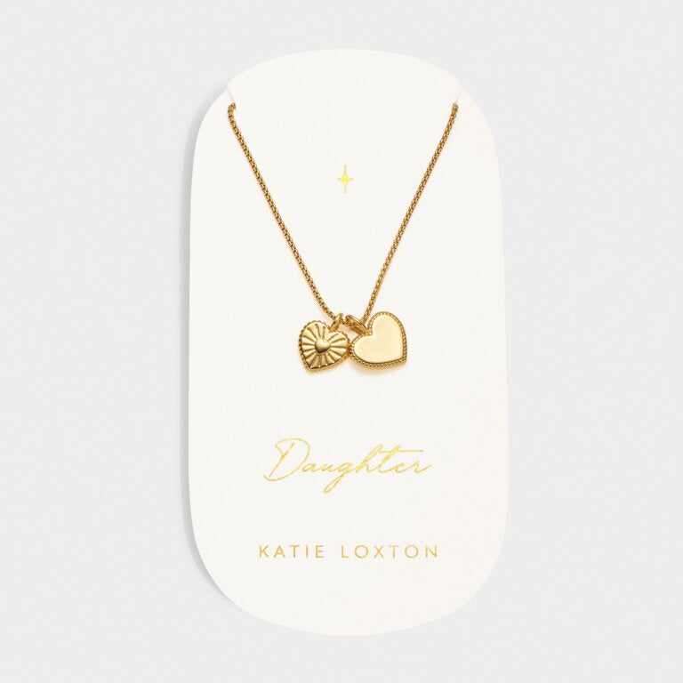 Necklace: Waterproof Daughter Carded Charm - Gold Coated - Katie Loxton
