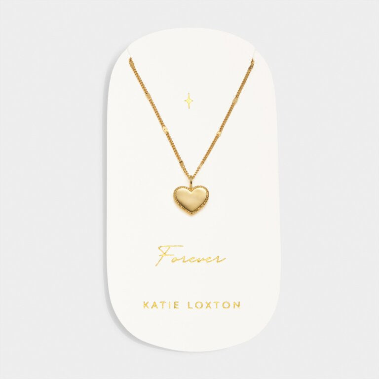 Necklace: Waterproof Family Forever Carded Charm - Gold Coated - Katie Loxton