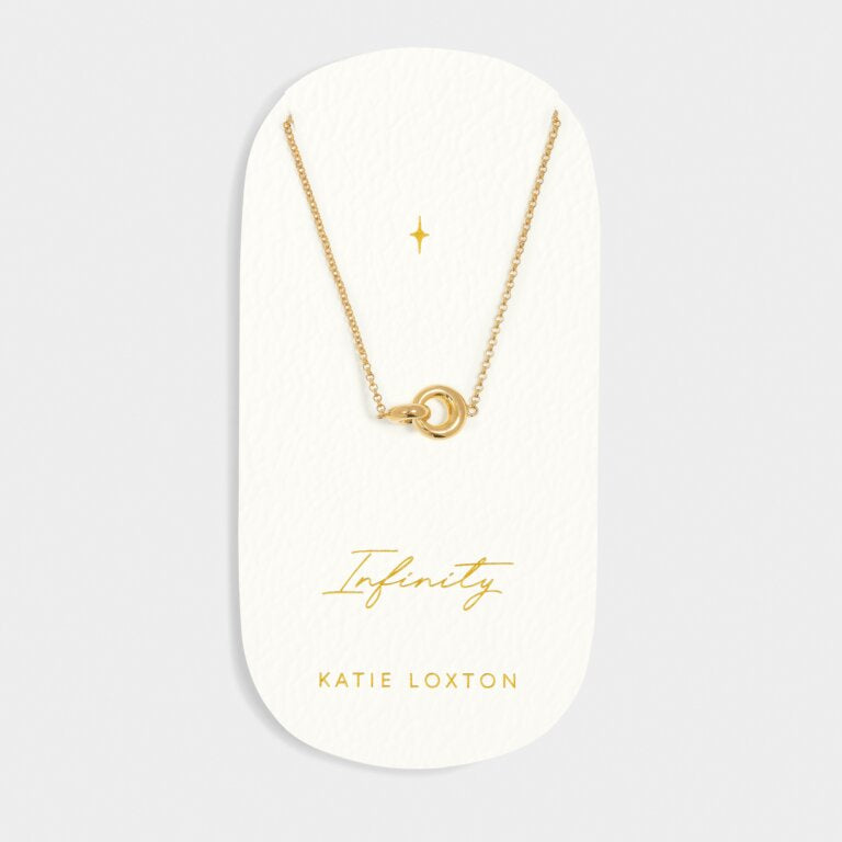 Necklace: Waterproof Infinity Carded Charm - Gold Coated - Katie Loxton
