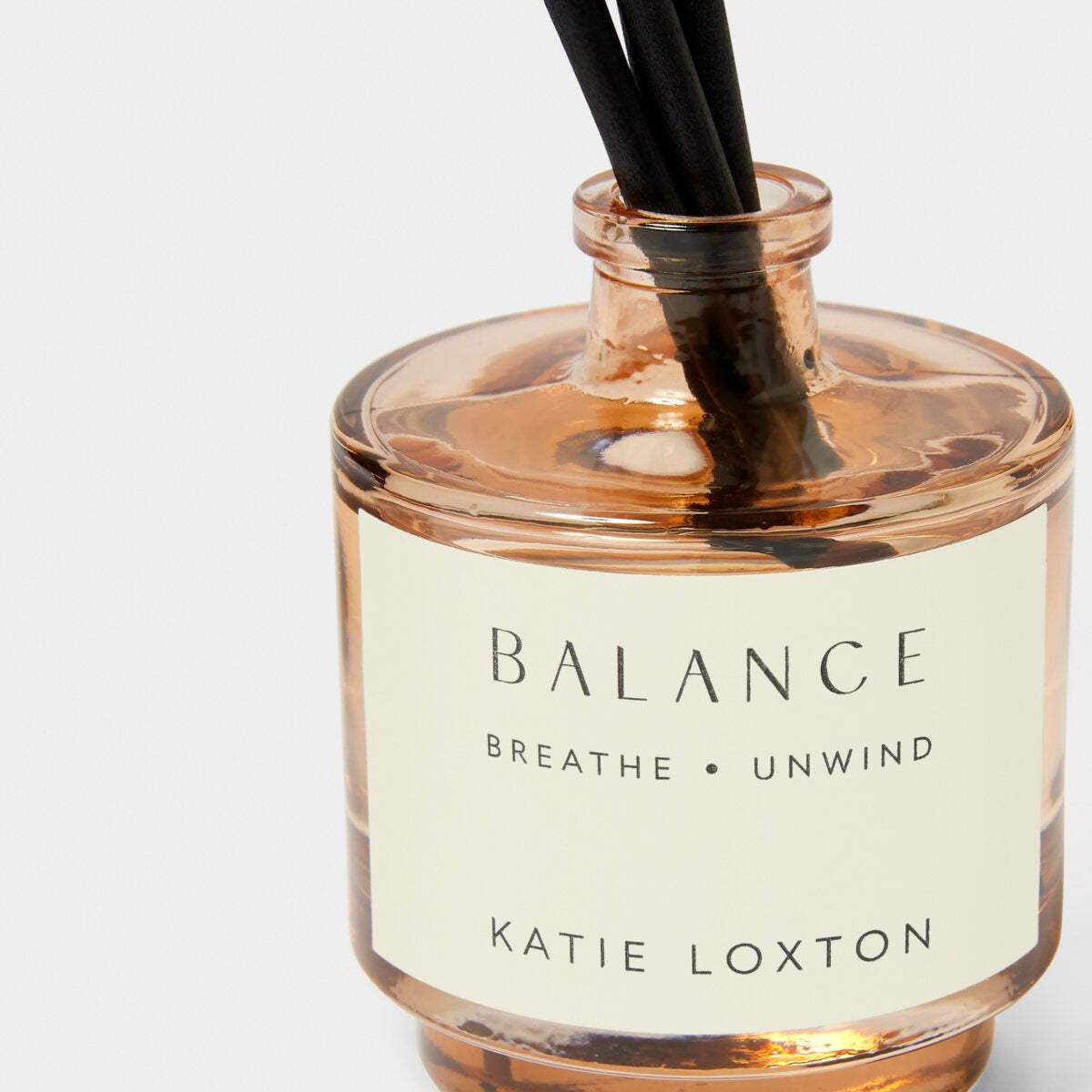 Diffuser: Coloured Glass Bottle 100ml BALANCE Fresh Linen And White Lily - Pale Grey Box - Katie Loxton