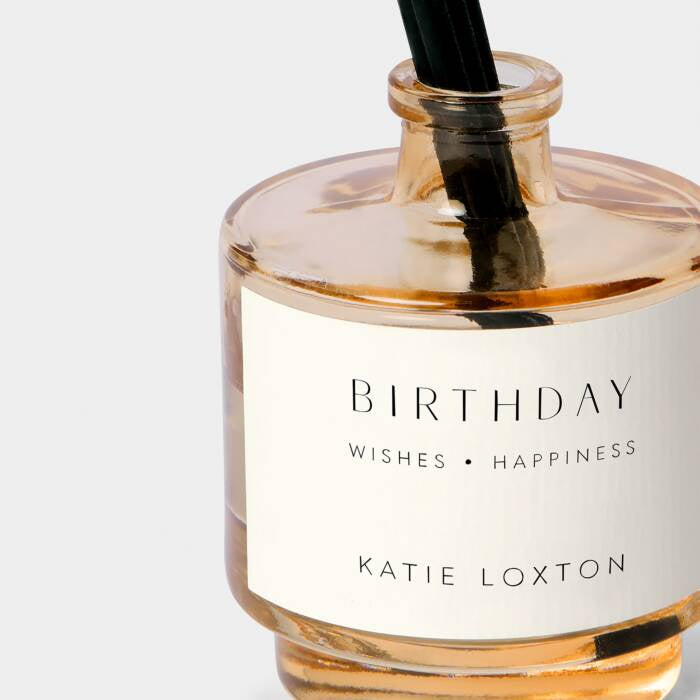Diffuser: Coloured Glass BIRTHDAY - Peach Rose and Sweet Mandarin - Katie Loxton