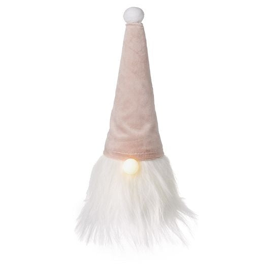 LED Christmas Character: Fabric Velvet Gonk Light Up Nose Small  - Pink