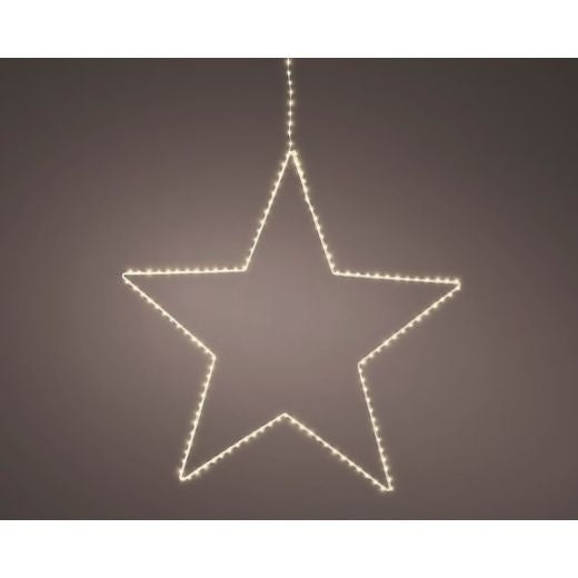 LED Hanging: Metal Outline Outdoor Star Large - Silver