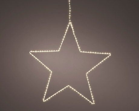 LED Hanging: Metal Outline Outdoor Star Medium - Silver