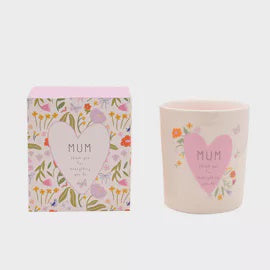 Candle: Ceramic Floral Mum Thank You For Everything You Do  - Pink - Celebrations