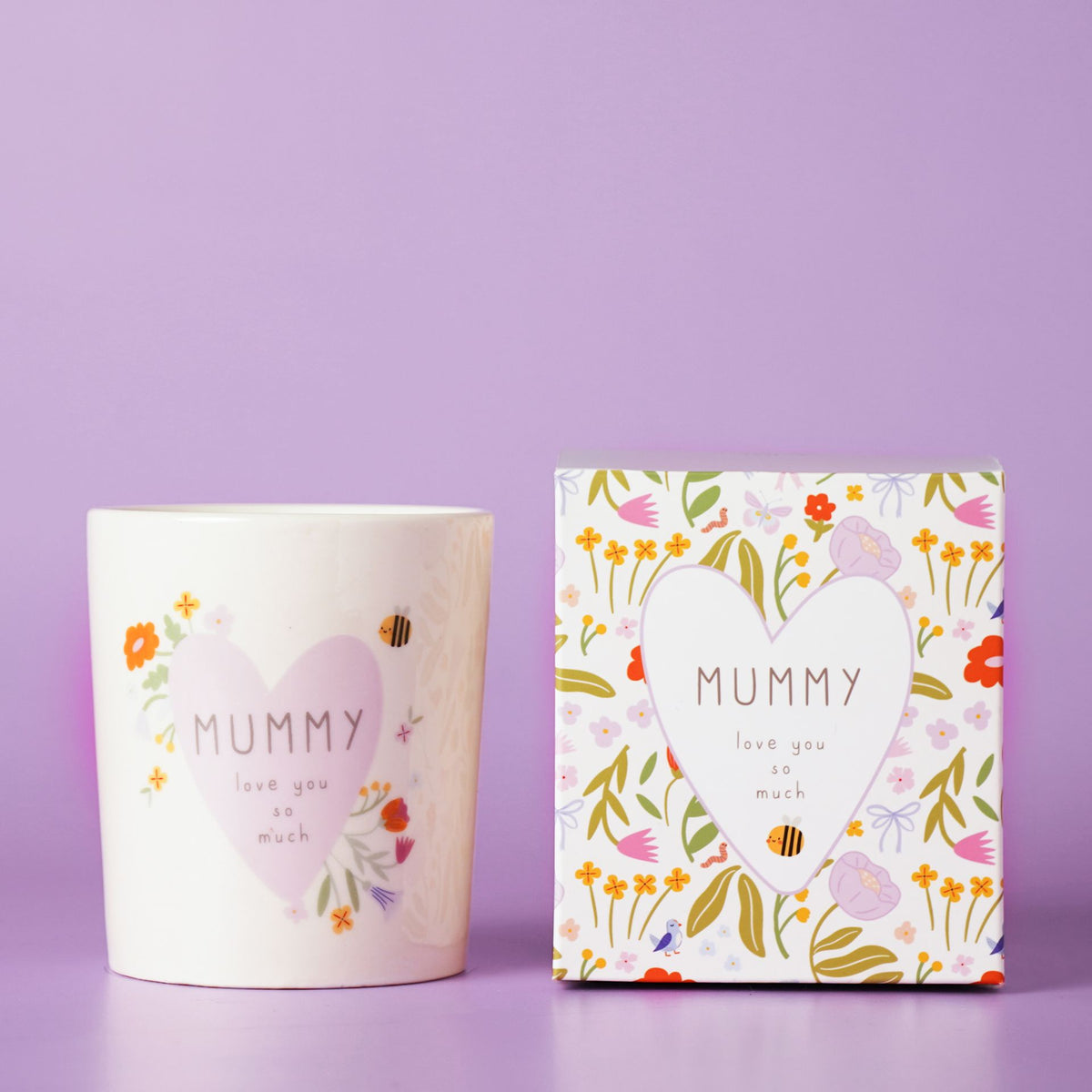 Candle: Ceramic Floral Mummy Love u So Much - Pink