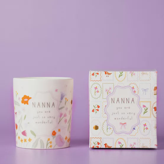 Candle: Ceramic Floral Nanna You Are Just so Very Wonderful - Pink