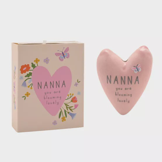 Token: Matchbox Ceramic Heart Nanna you are blooming lovely - Pink - Love Life