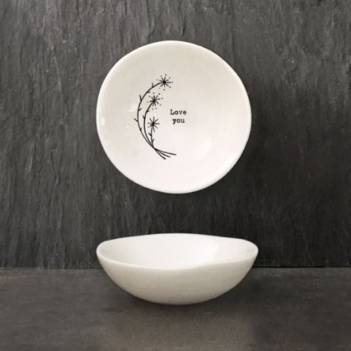Mini Bowl: Porcelain Love You Small - White - East of India