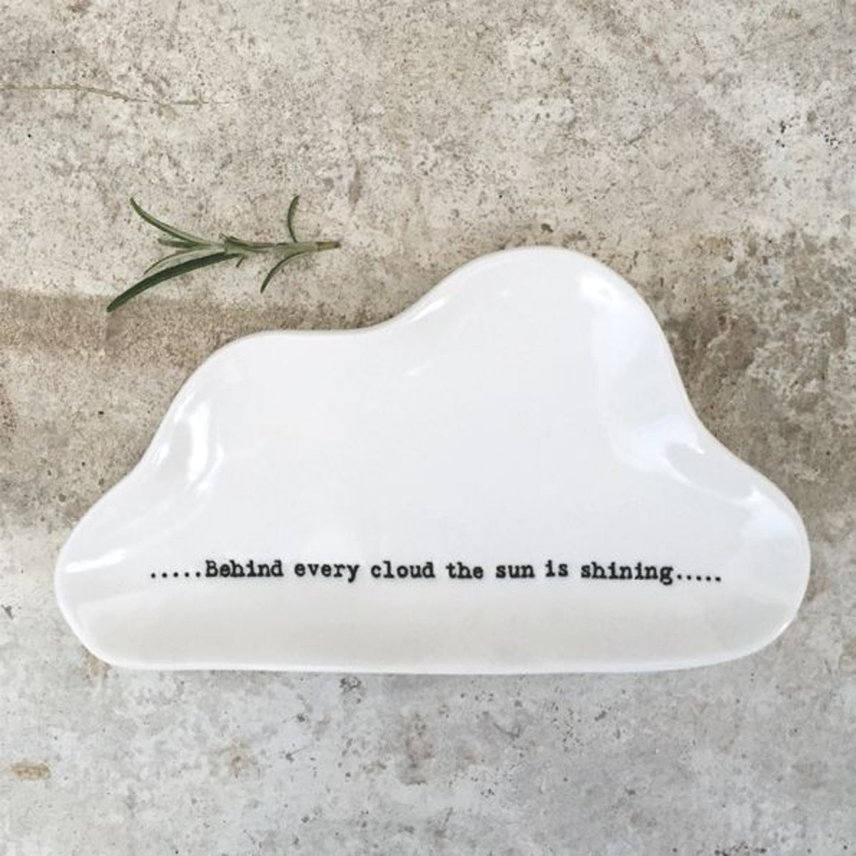 Mini Dish: Porcelain Behind Every Cloud - White