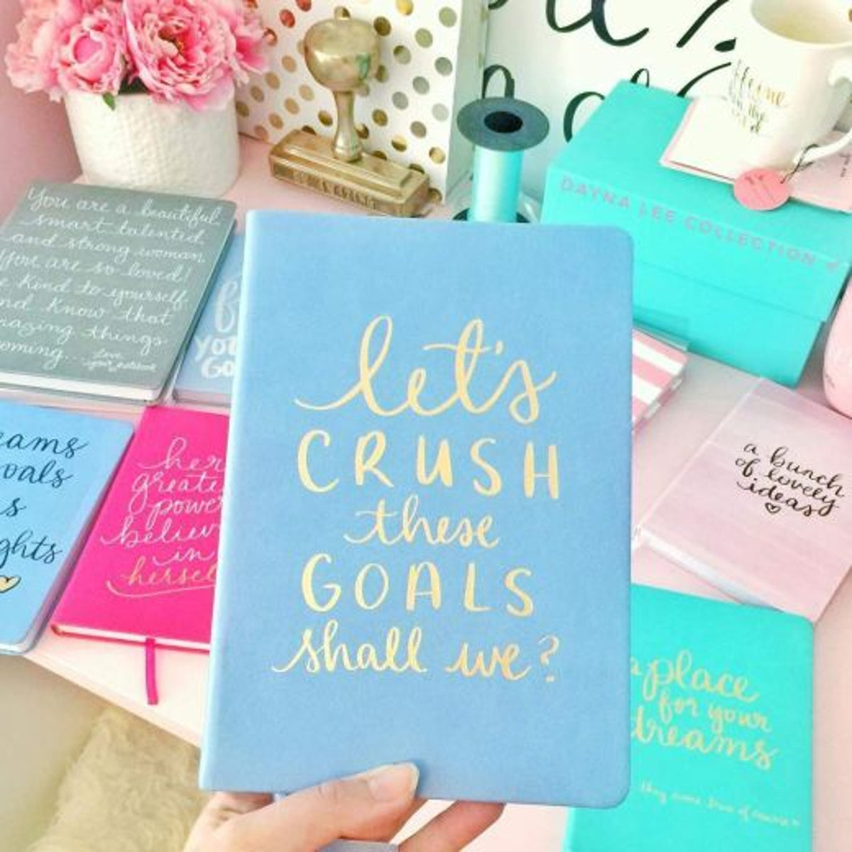Notebook: A5 Lined Journal Lets Crush these Goals - Lilac - Eccolo