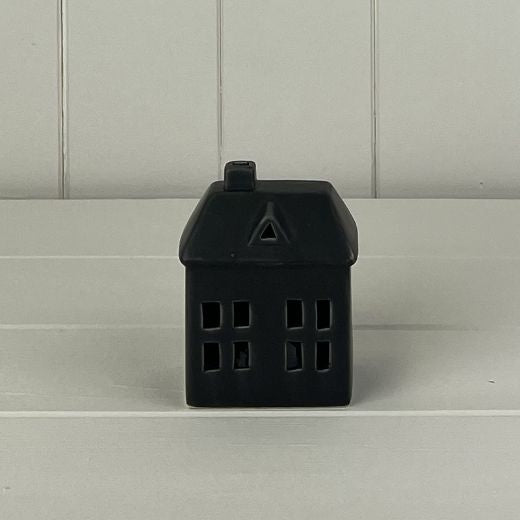 Ornament: Ceramic LED House - Black