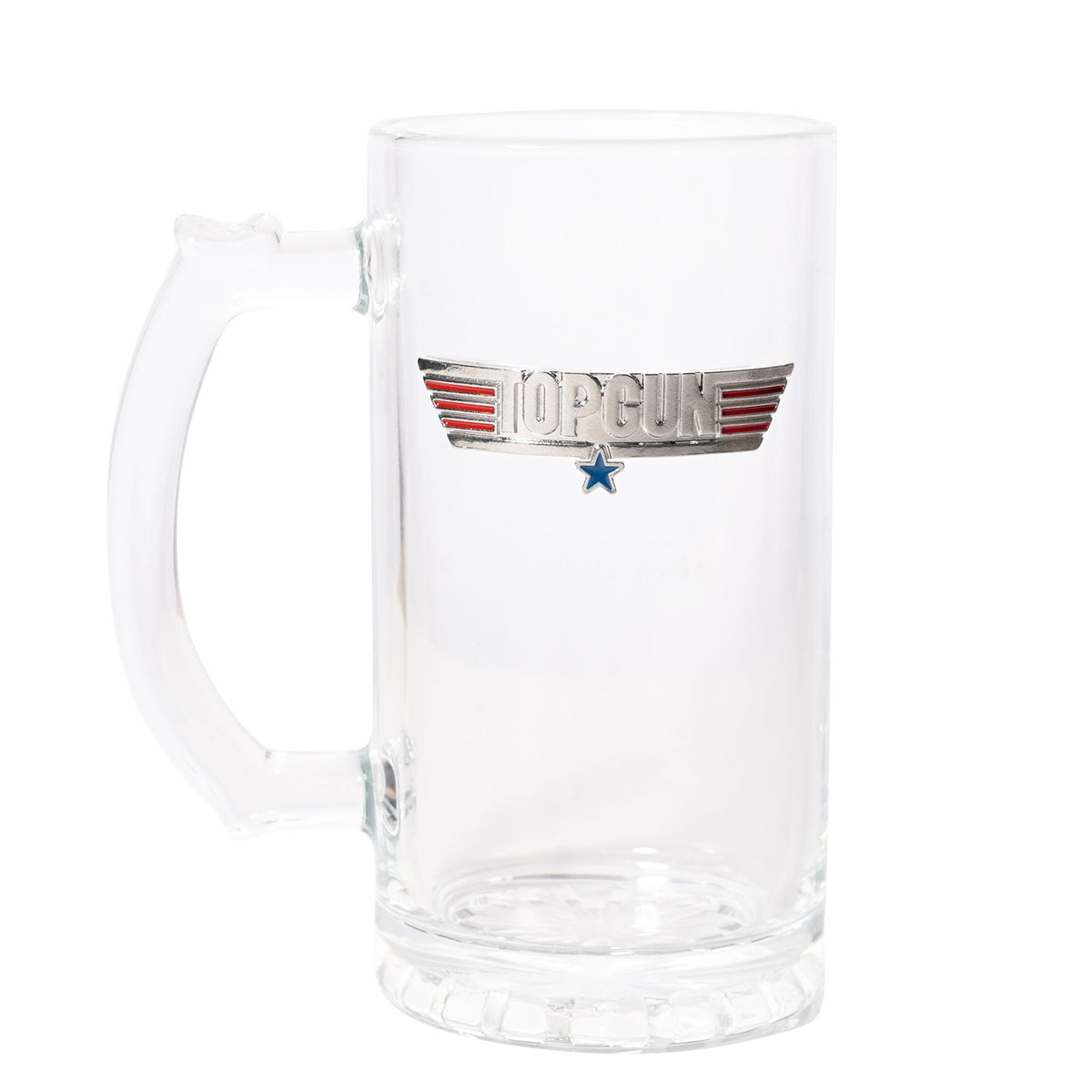 Glass Tankard: Silver Logo Handle - Silver - Top Gun