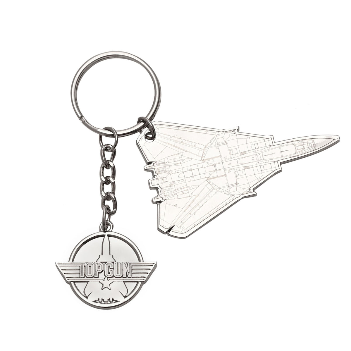 Keyring: Metal Fighter Jet - Silver - Top Gun