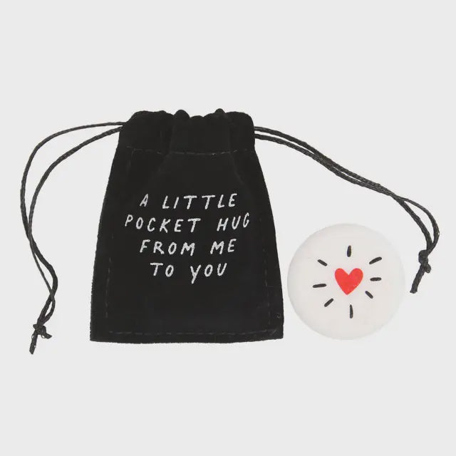 Pebble: Marble Heart  Pocket Hug in Bag - Red - Something Different