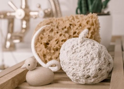 Pumice Stone: Round w Rope Strap Traditional Handcrafted - Grey