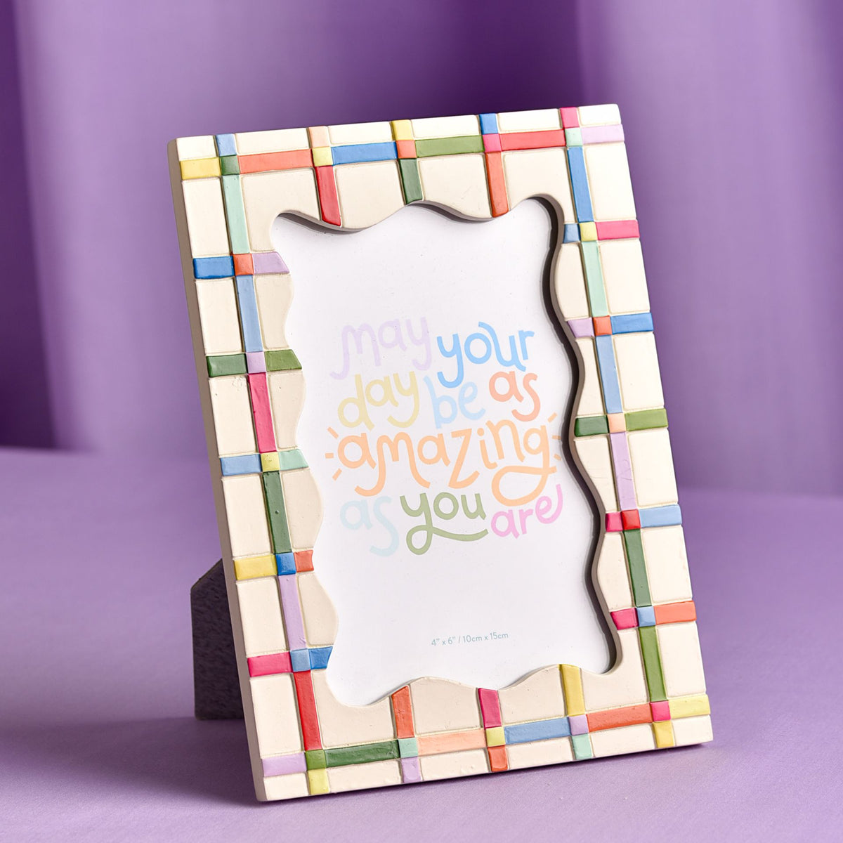 Photo Frame: Resin  4 x 6 Squares - Bright Multicolour - Rasberry Blossom