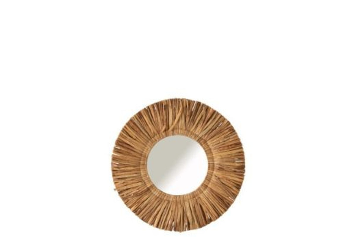 Mirror: Reed Round Boho - Natural