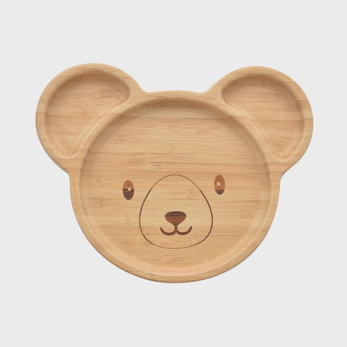 Baby Weening Plate: Bamboo  Bear - Natural - Bambino