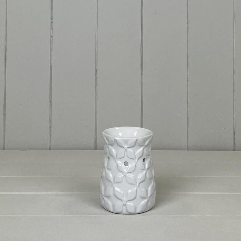 Oil Burner Wax Melter: Ceramic - White - Satchville Gifts Co
