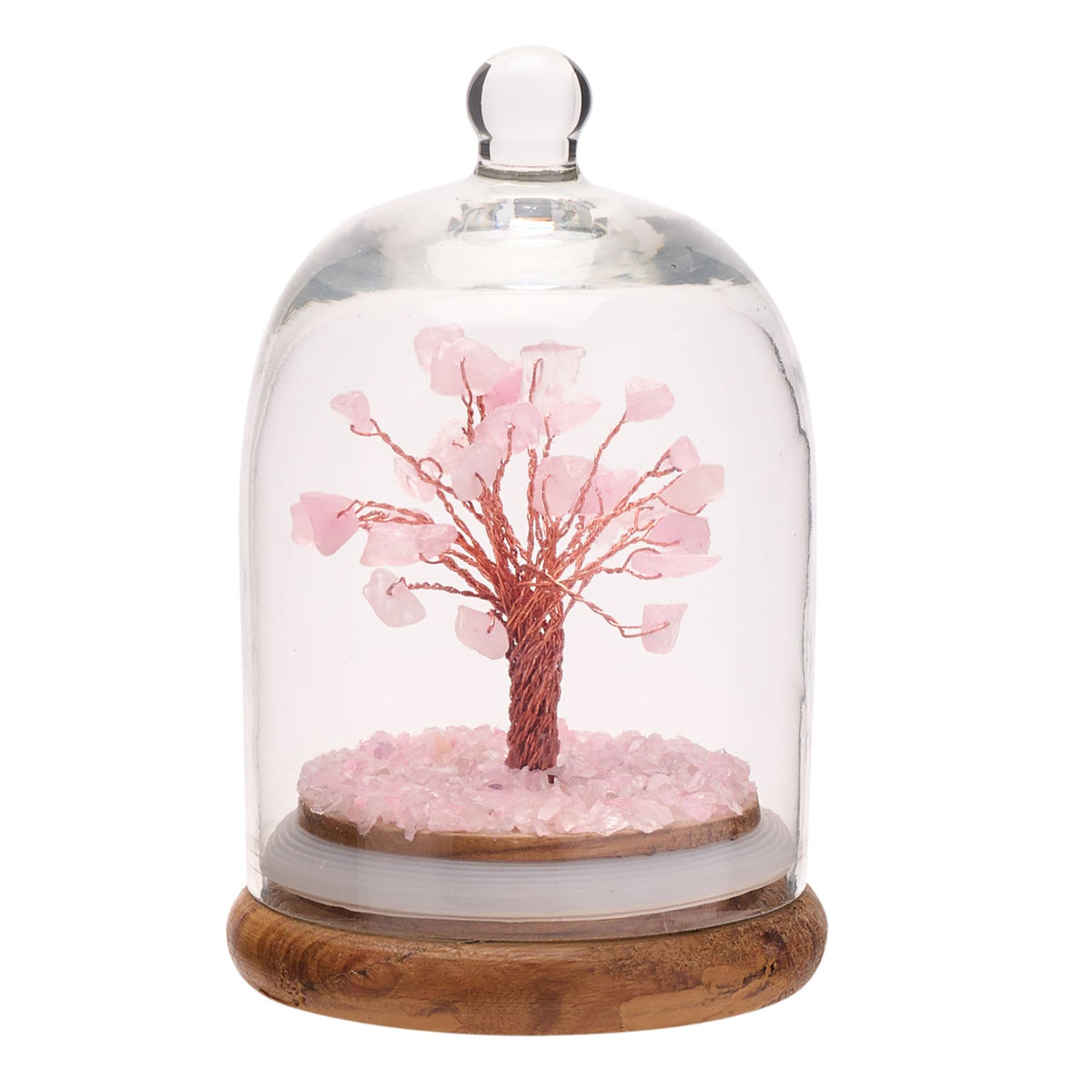 Gemstone Dome Tree Rose Quartz - Love Mini Domed Serenity - Pink