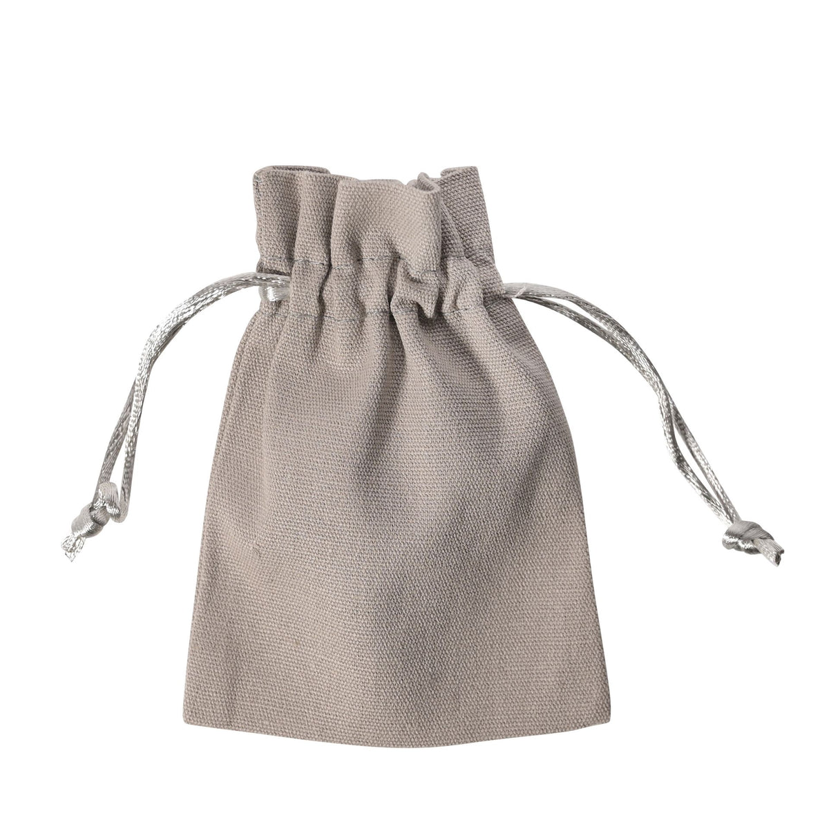 Drawstring Pouch Bag Cotton & Silk For Crystals  - Grey