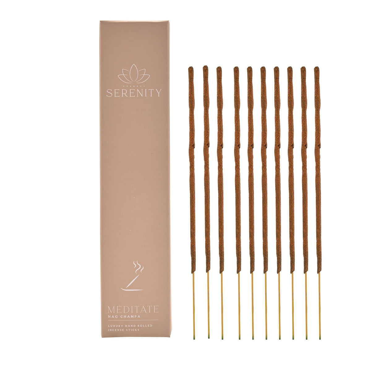 Incense Sticks: Meditate Pack of 10 Nag Champa - Beige - Serenity