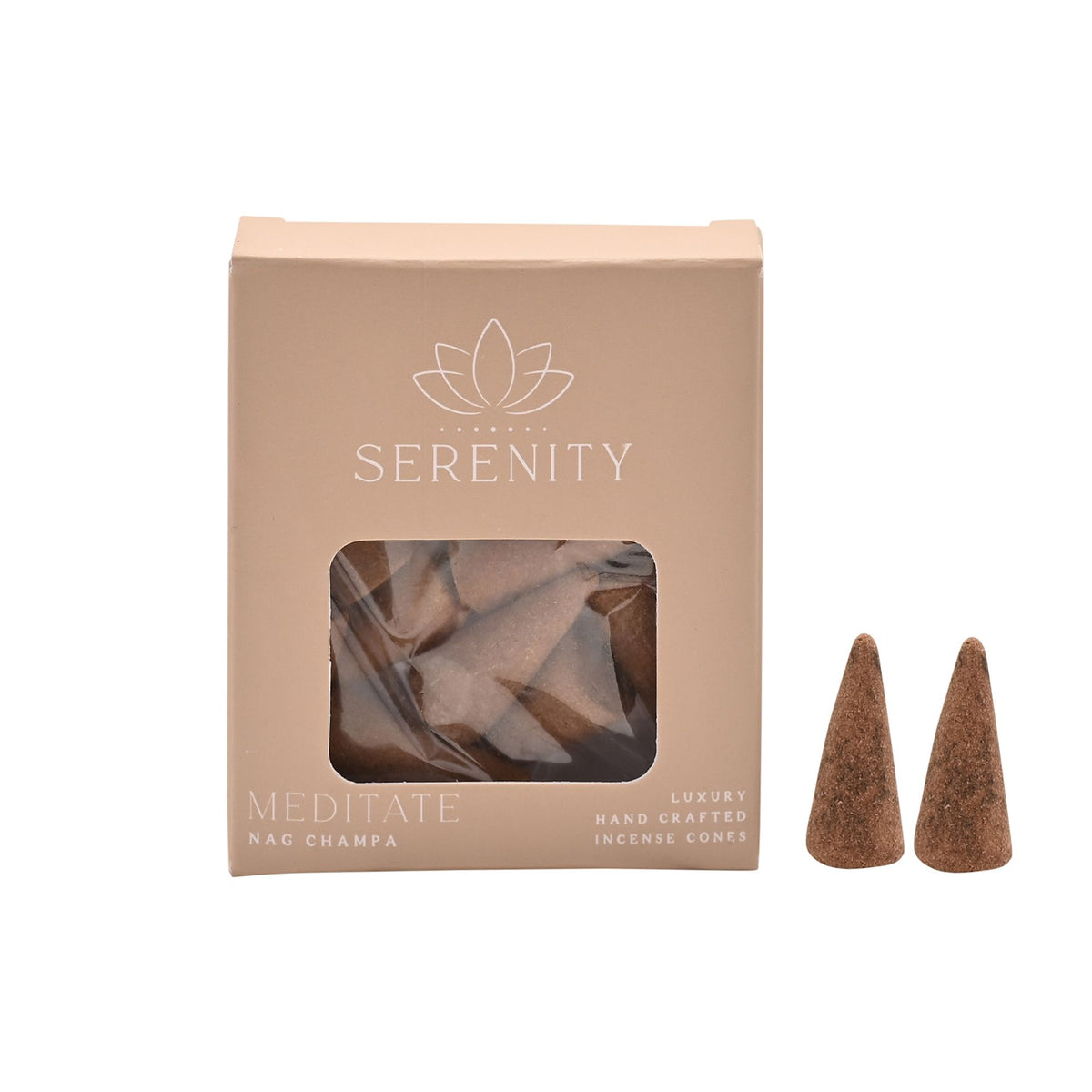 Incense Cones: Meditate Pack of 10 Nag Champa - Beige - Serenity