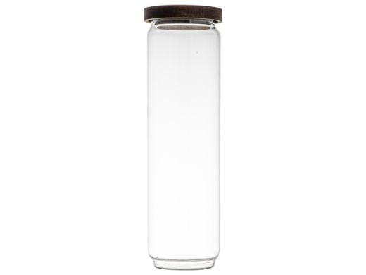 Storage Jar: Glass Acacia Wood Lid Tall Large - Natural