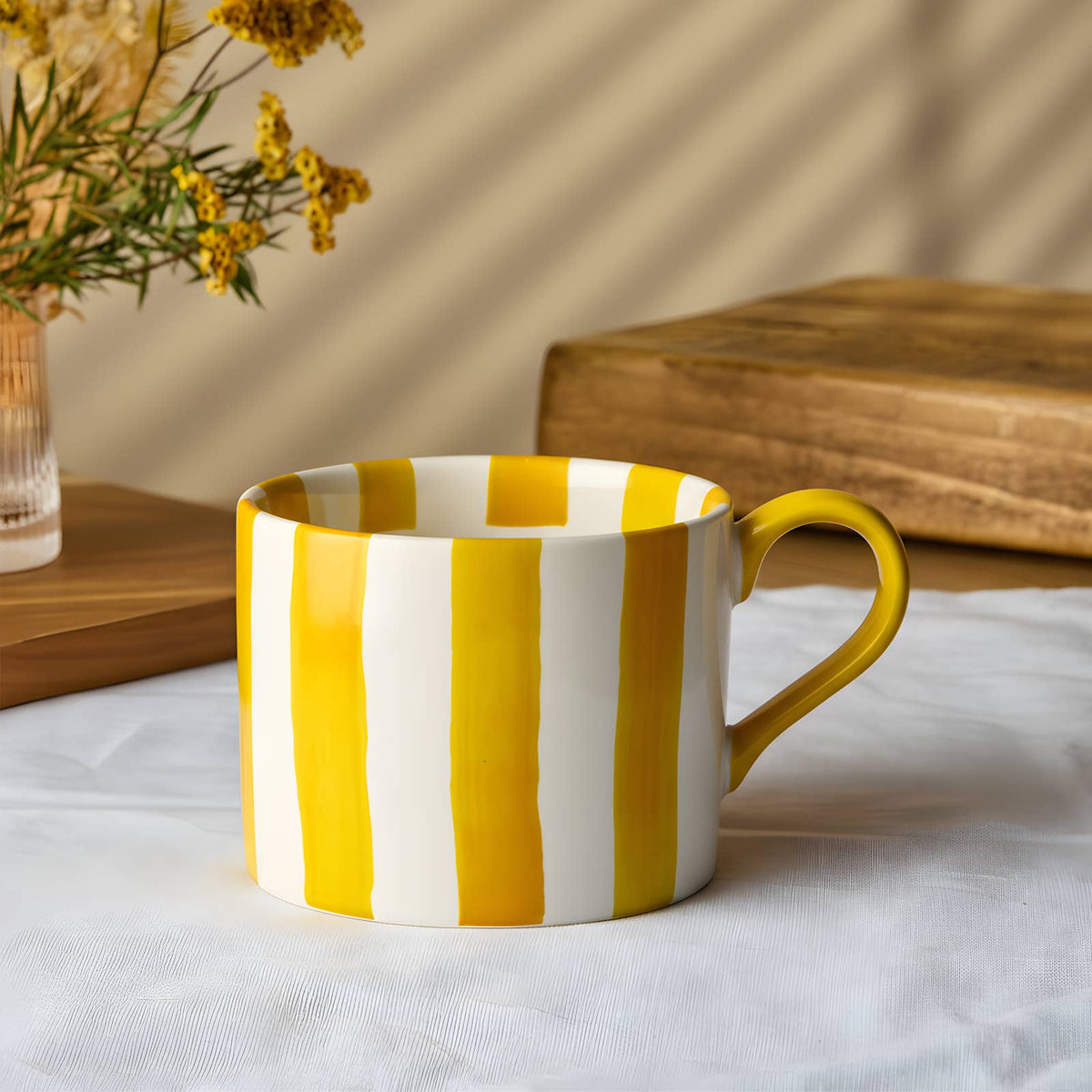 Mug: Stoneware Striped - Yellow - DRH Collection