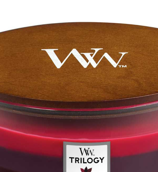 Candle: Scented Hearthwick Trilogy Glass Ellipse 16oz - Sun Ripened Berries  - Woodwick