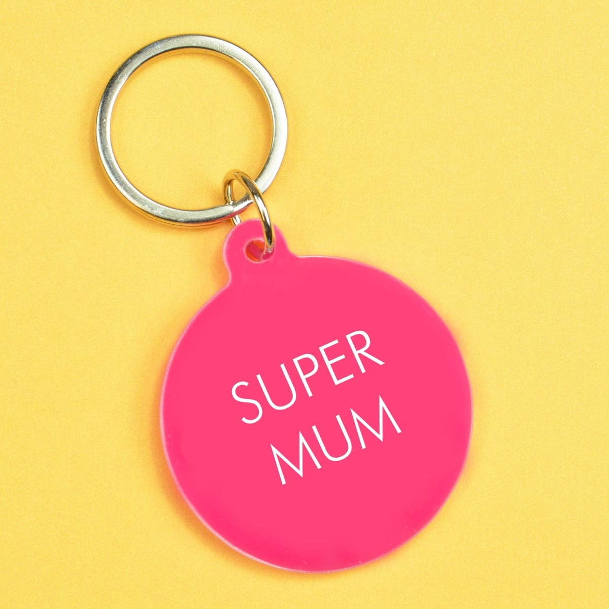 Key Ring: Super Mum - Pink  - Flamingo Candles