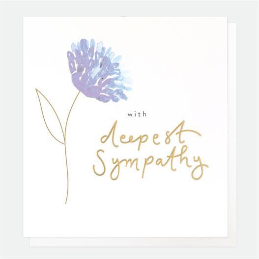 Sympathy Card: Gold Foil With Deepest Sympathy - Caroline Gardener