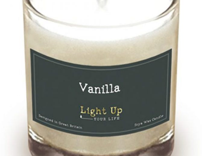 Candle: Scented Glass Jar - Vanilla  Light up Your Life