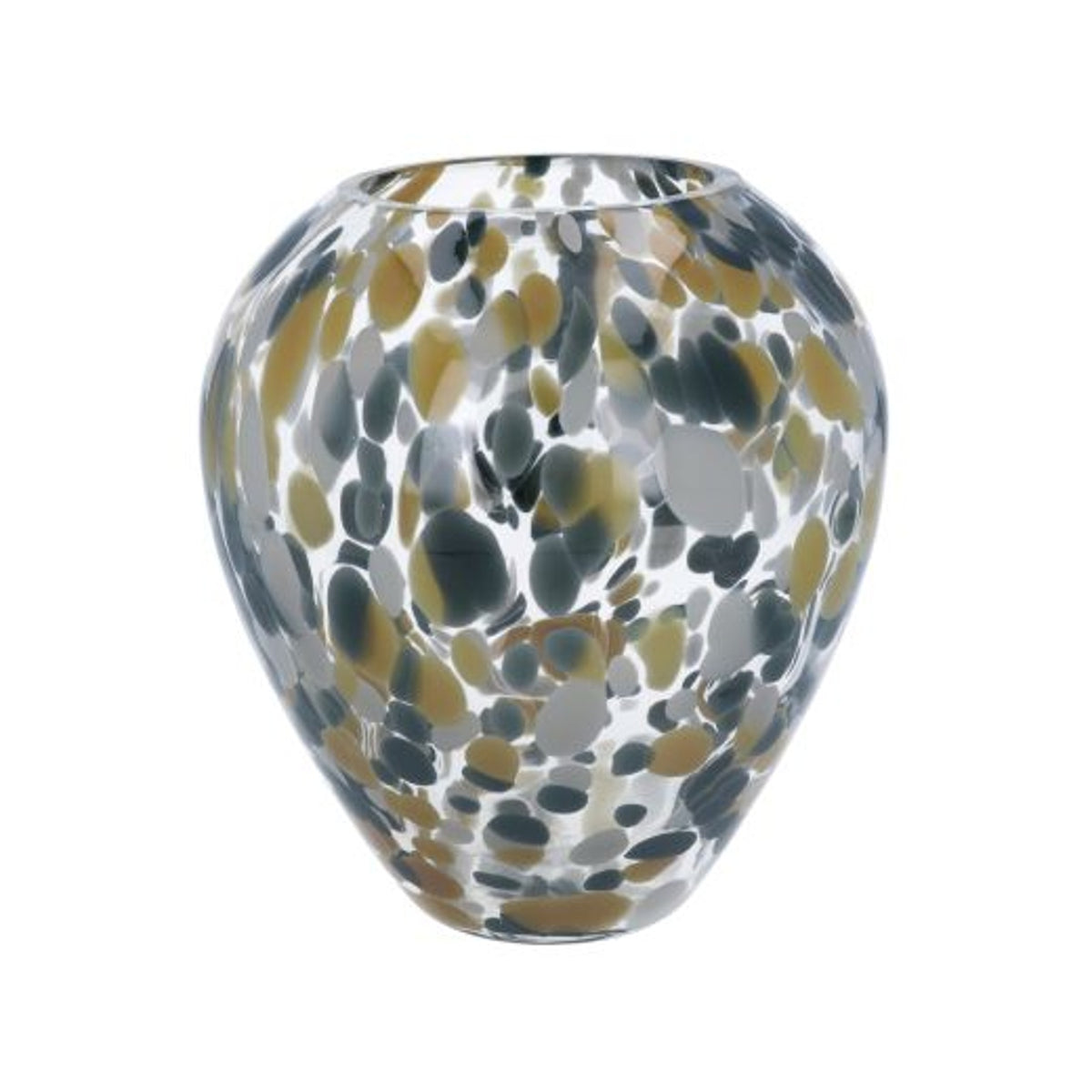 Vase: Glass Tortoiseshell  Balloon Medium - Green - Gisela Graham