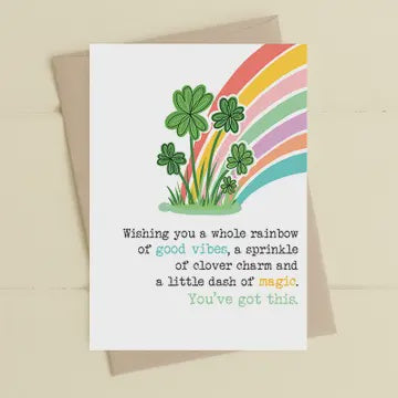 Good Luck Card: A Whole Rainbow Of Good Vibes   - Dandelion Stationary