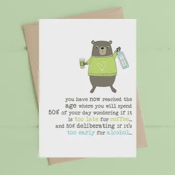 Birthday Card: Coffee And Alcohol - DANDELION Stationary
