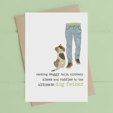 Male Birthday Card: Dog Father  - DANDELION Stationary