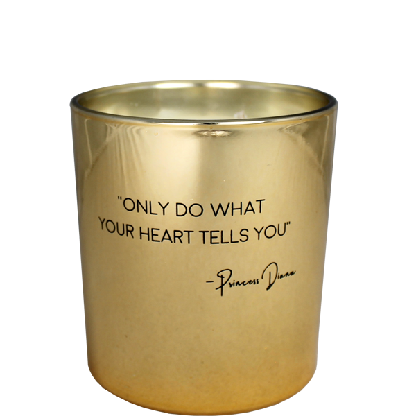 Scented Candle: Glass Jar Only do whatyour heart tells you Silky Tonka - Gold - My Flame