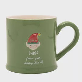 Christmas Mug: Boxed Ceramic Daddy From Your Cheeky Elf - Green - Celebations
